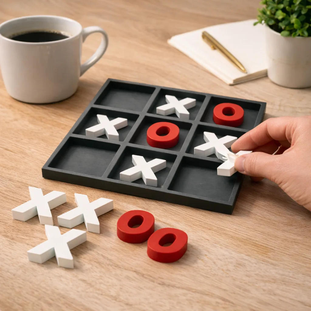 Cenikli XOX Masa Oyunu | Minimalist Tic Tac Toe Masaüstü Oyunu