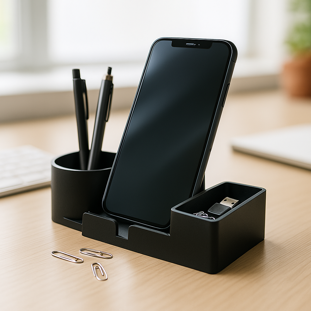 Cenikli 3'ü 1 Arada Masaüstü Telefon Standı ve Organizer