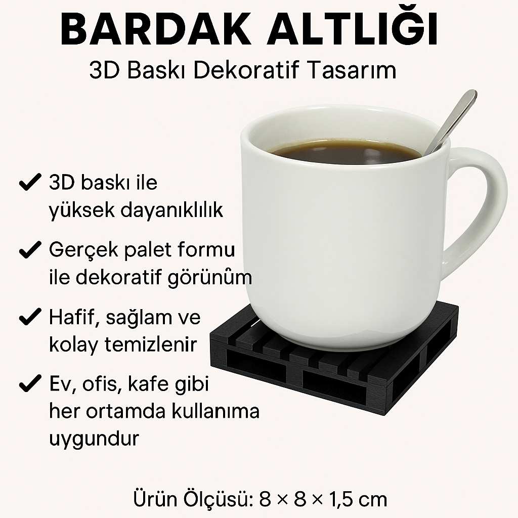 Cenikli Mini Palet Bardak Altlığı