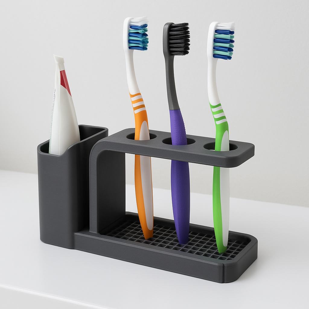 Cenikli Su Süzgeçli Diş Fırçası ve Macun Standı