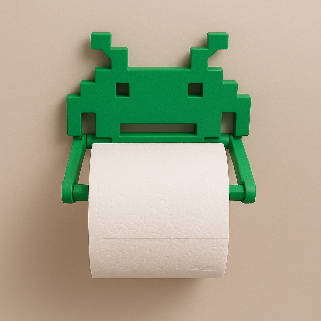 Cenikli Pixel Tasarımlı Tuvalet Kağıdı Tutucu
