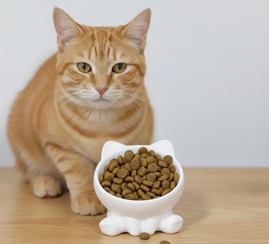 Cenikli Kedi Figürlü Mama Kabı