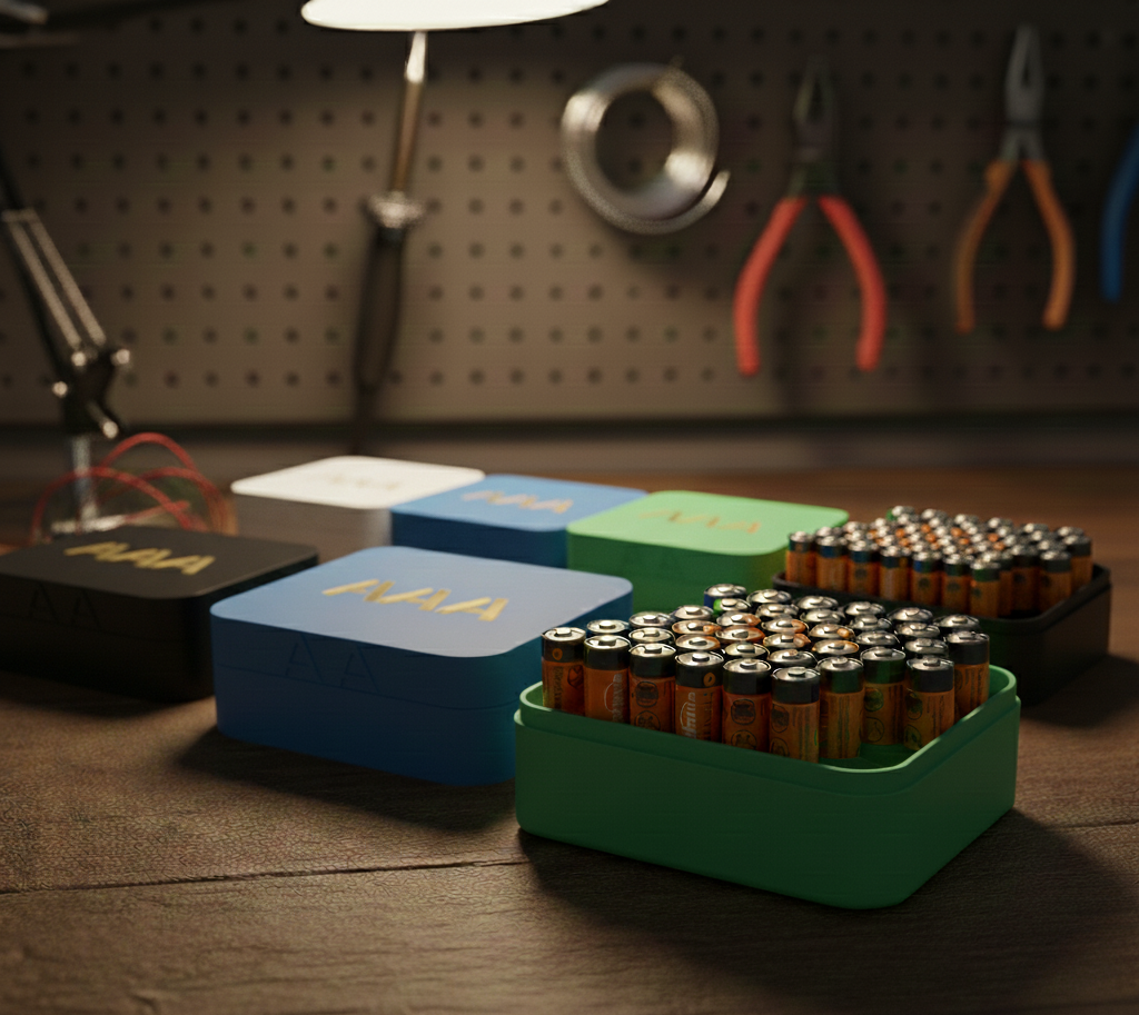 Cenikli AAA Pil Saklama ve Düzenleme Kutusu – 27’li / 52’li Kapasiteli Pil Organizer