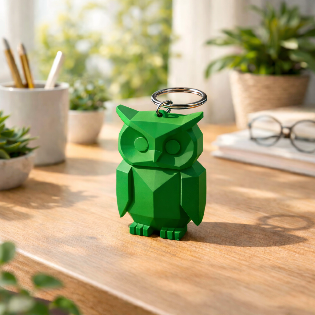 Cenikli Minimalist Baykuş Anahtarlık