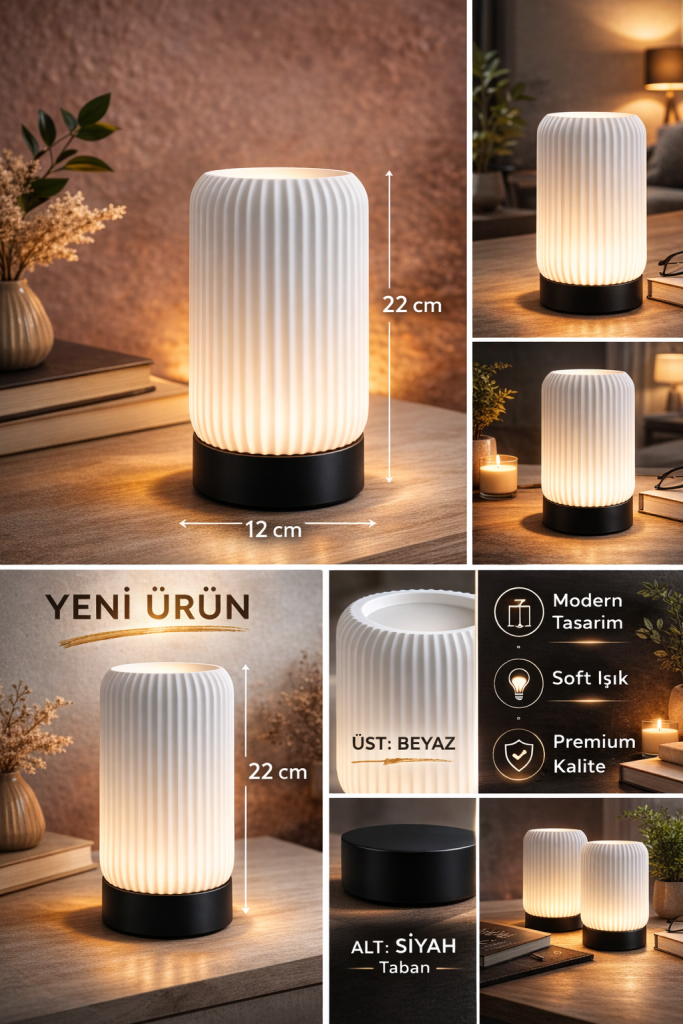 Cenikli Modern Dekoratif Masa Lambası