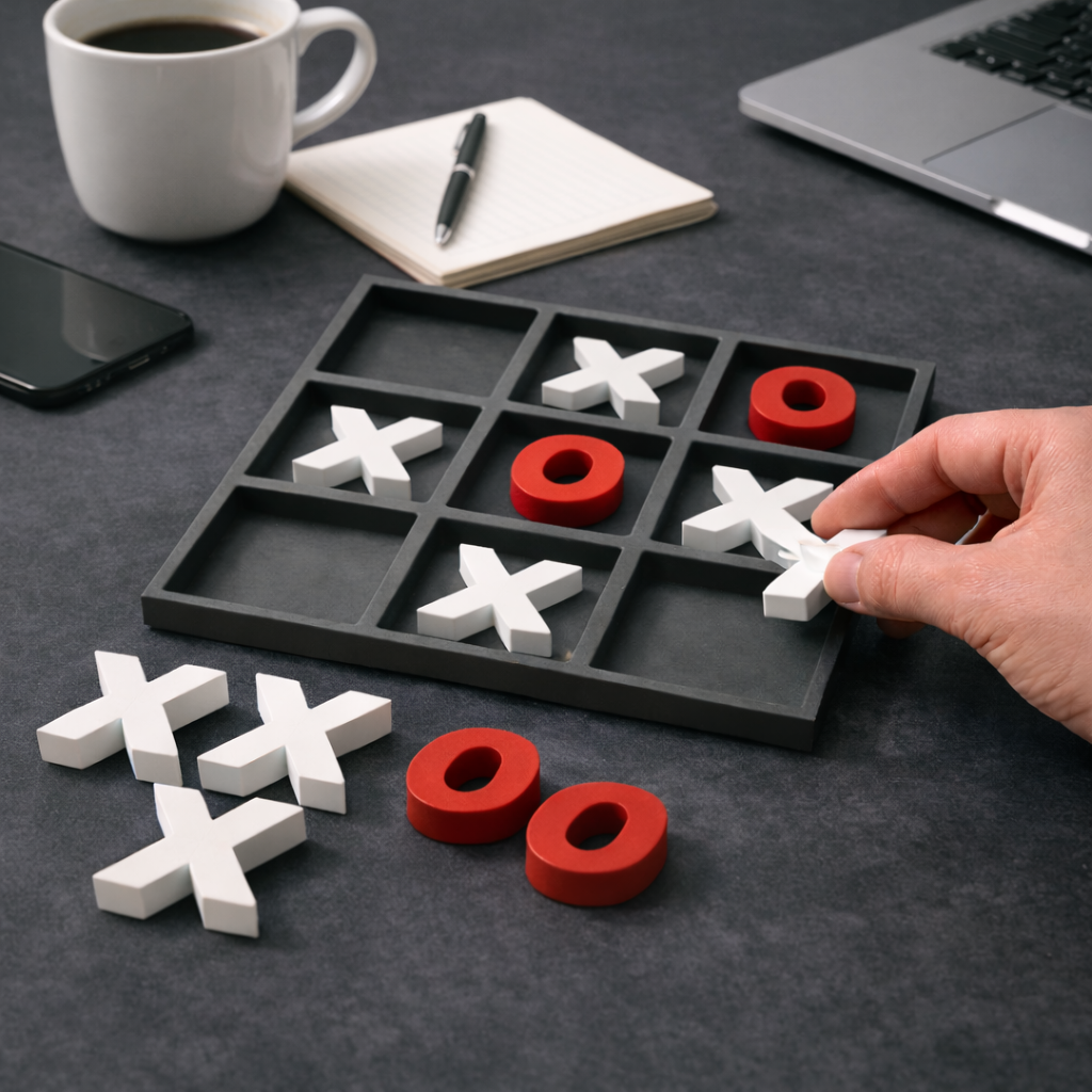 Cenikli XOX Masa Oyunu | Minimal Tic Tac Toe